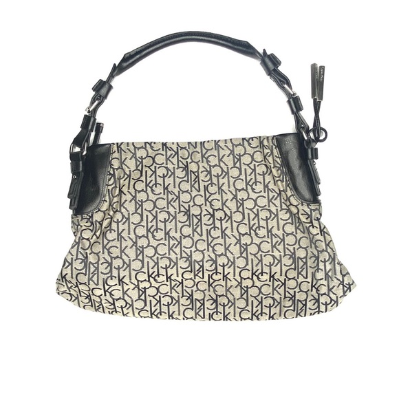 calvin klein monogram jacquard logo shoulder purse - Picture 3 of 4